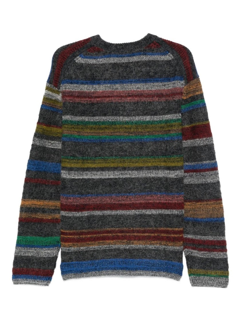 Paul Smith Knit Sweater With Multicolour Horizontal Stripe Pattern