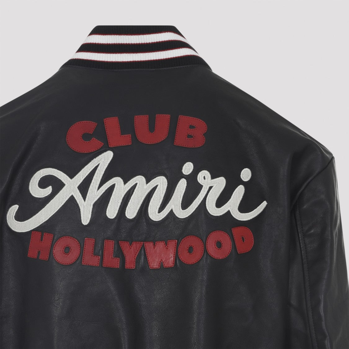 Amiri Club Black Leather Varsity Jacket