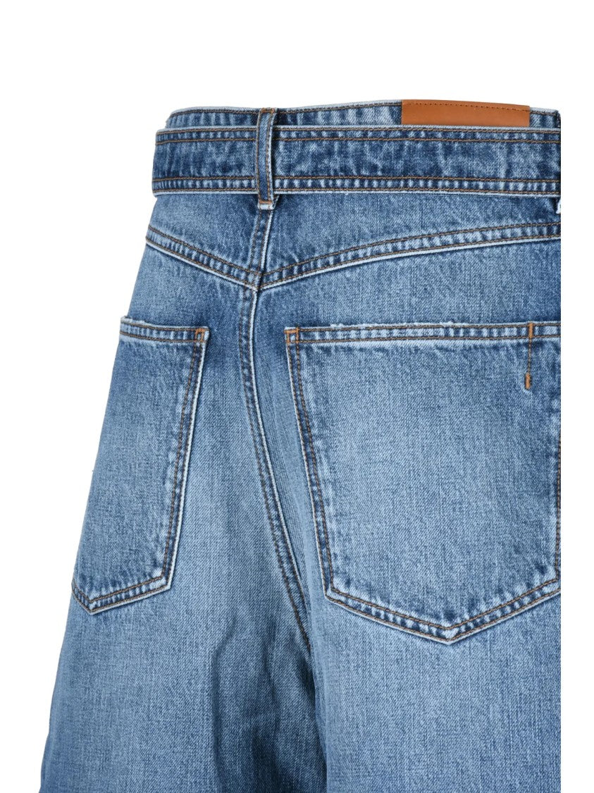Sportmax Blue Cotton Palazzo Jeans