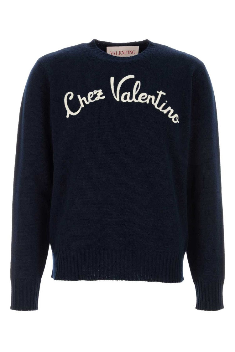 Valentino Garavani Navy Blue Wool Sweater
