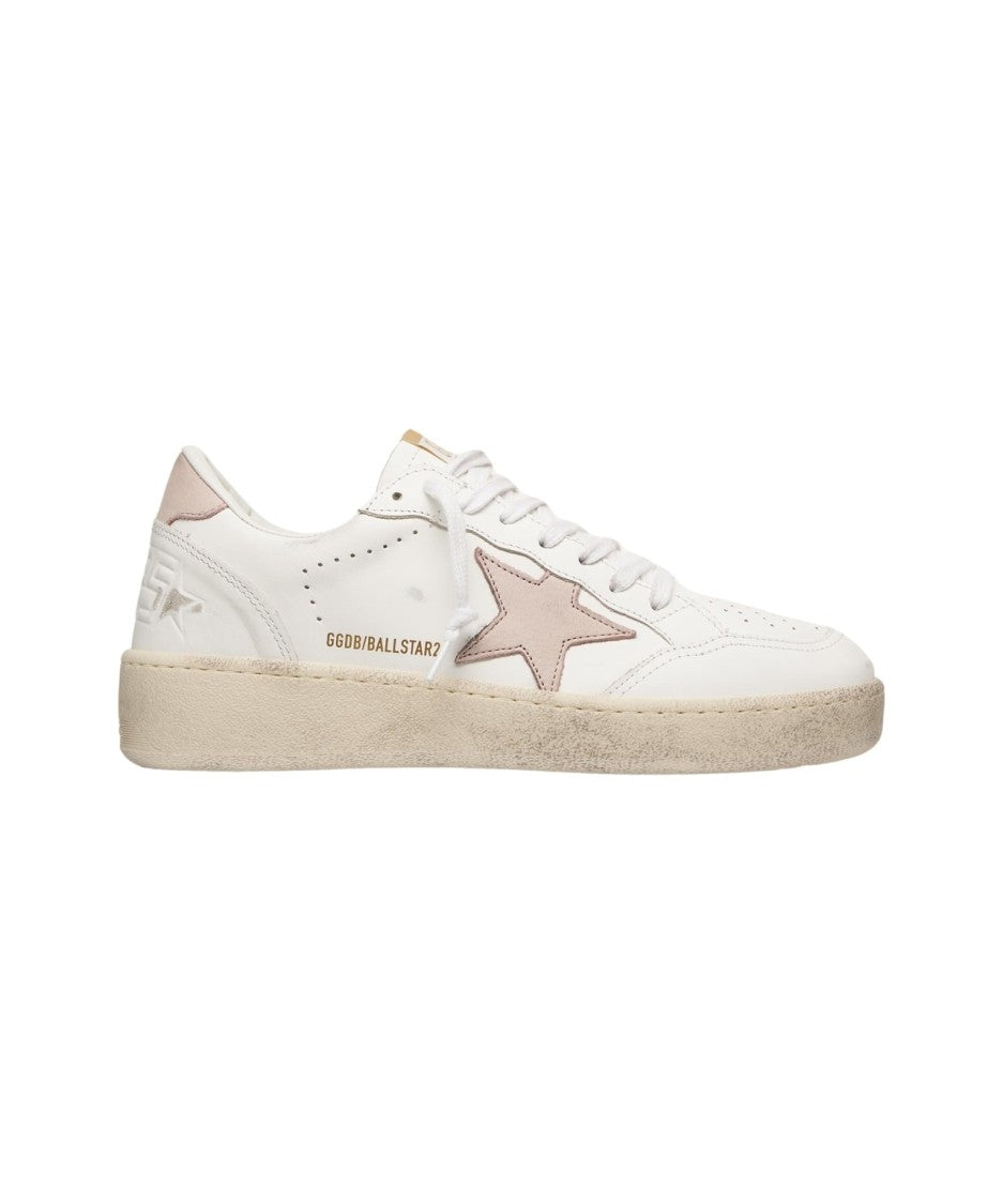 Golden Goose White Leather Sneakers With Distinctive Star Detail