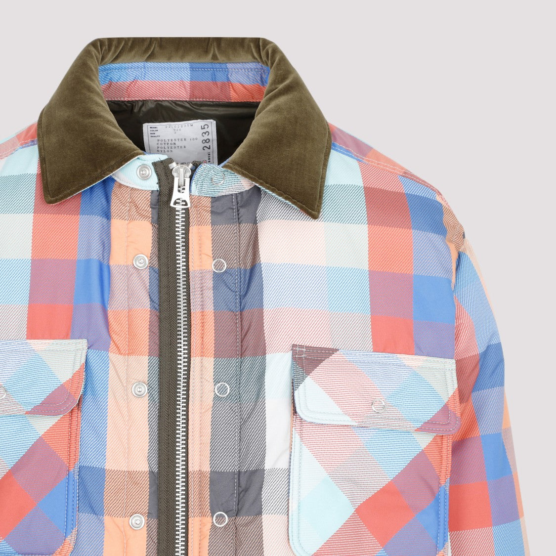 Sacai Multicolored Plaid Padded Blouson