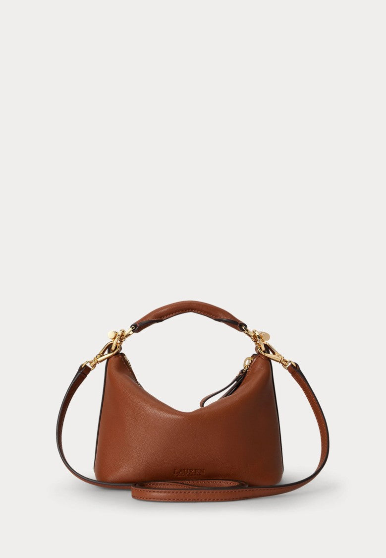 Lauren Ralph Lauren Structured Handbag In Rich Brown Leather