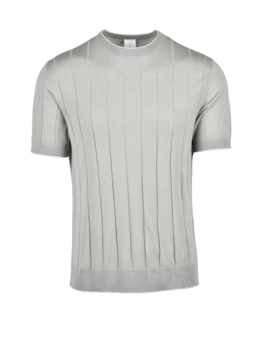 Eleventy Green Men Wool Crew Neck Knit Top