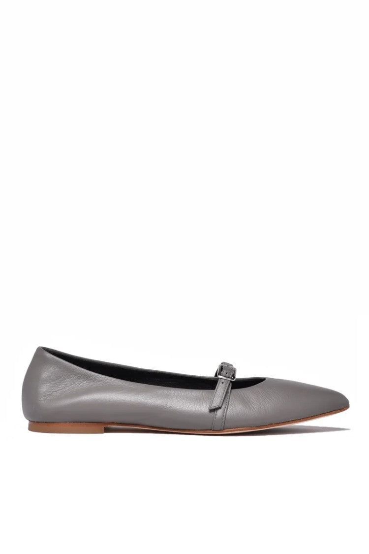 Officine X Post Leather Ballerinas - Grey
