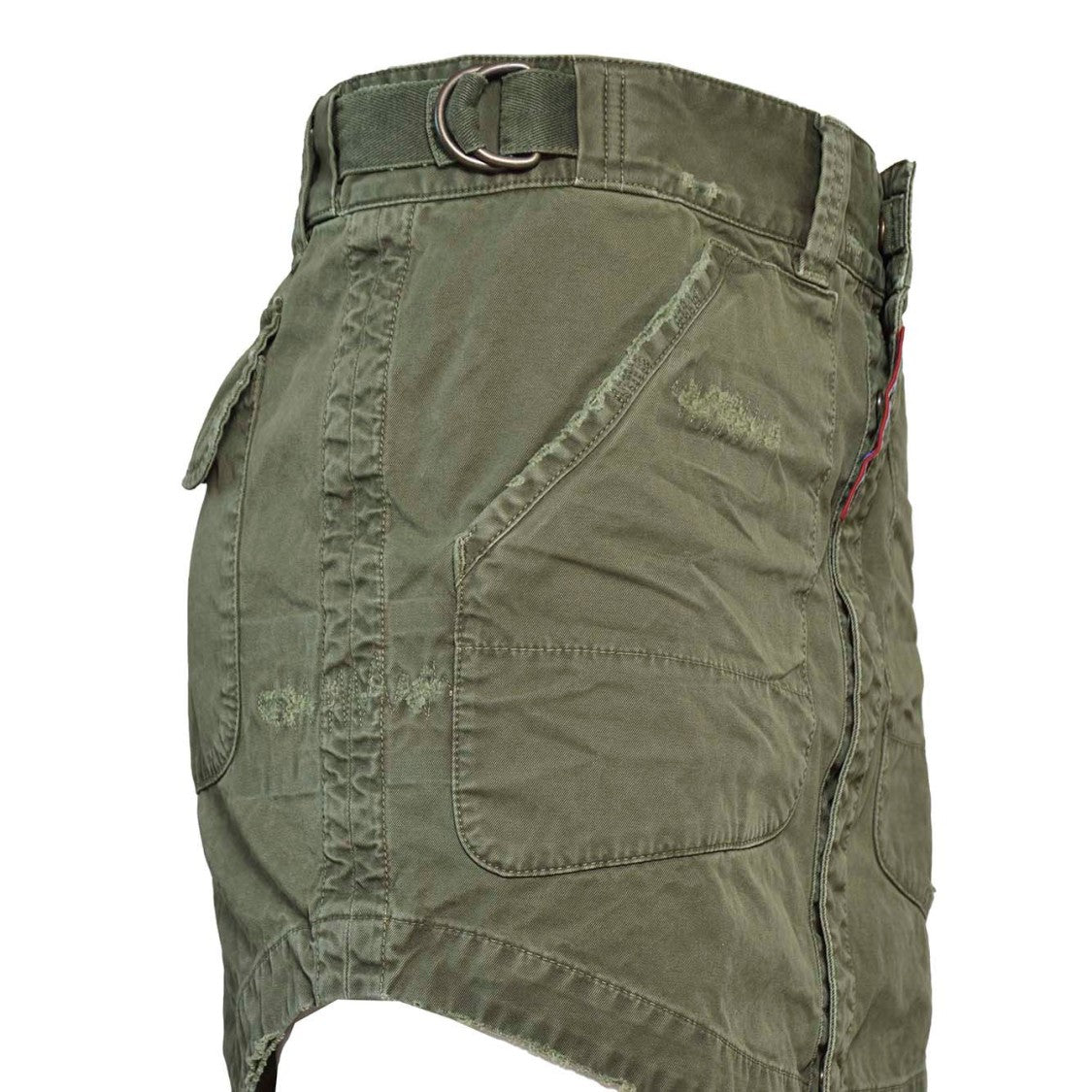 Dsquared2 Green Cotton Military Miniskirt