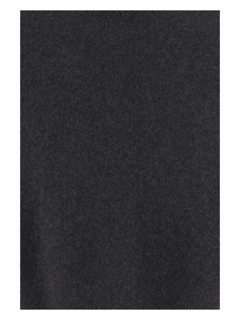 Giorgio Armani Dark Gray Cashmere Ribbed Cuffs Turtleneck Sweater