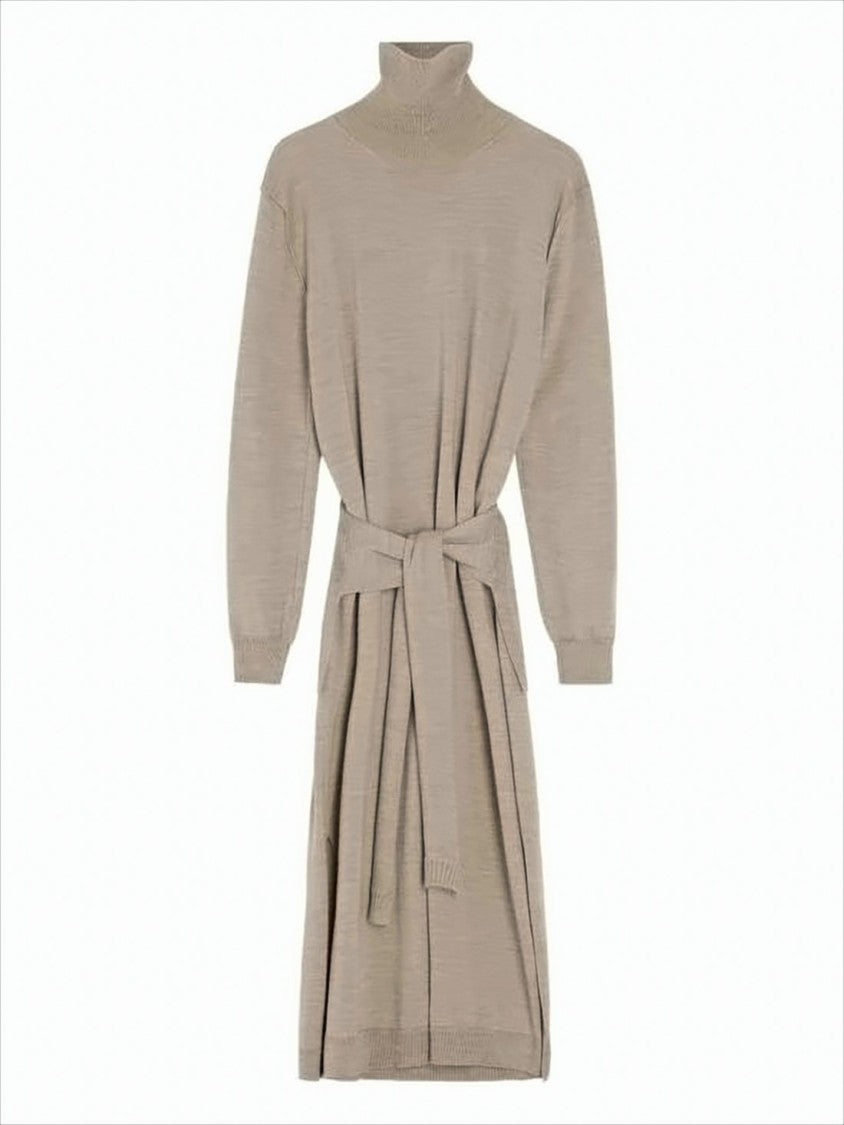 Lemaire Merino Blend Midi Dress With Turtleneck