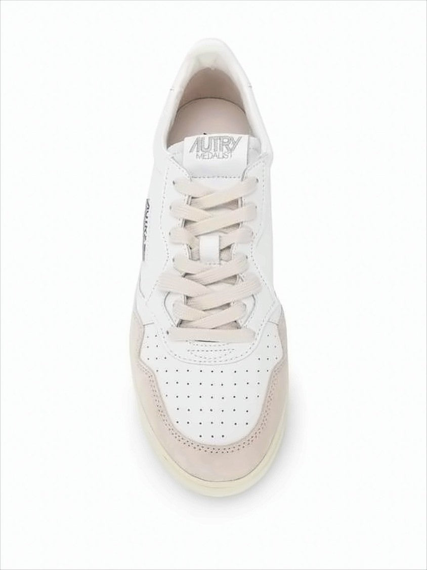 Autry Low-Top Sneakers With Beige Suede Overlays