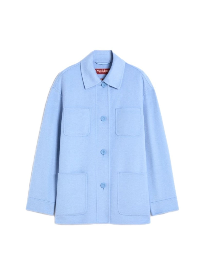 Max Mara Elegant Light Blue Jacket With Modern Cut
