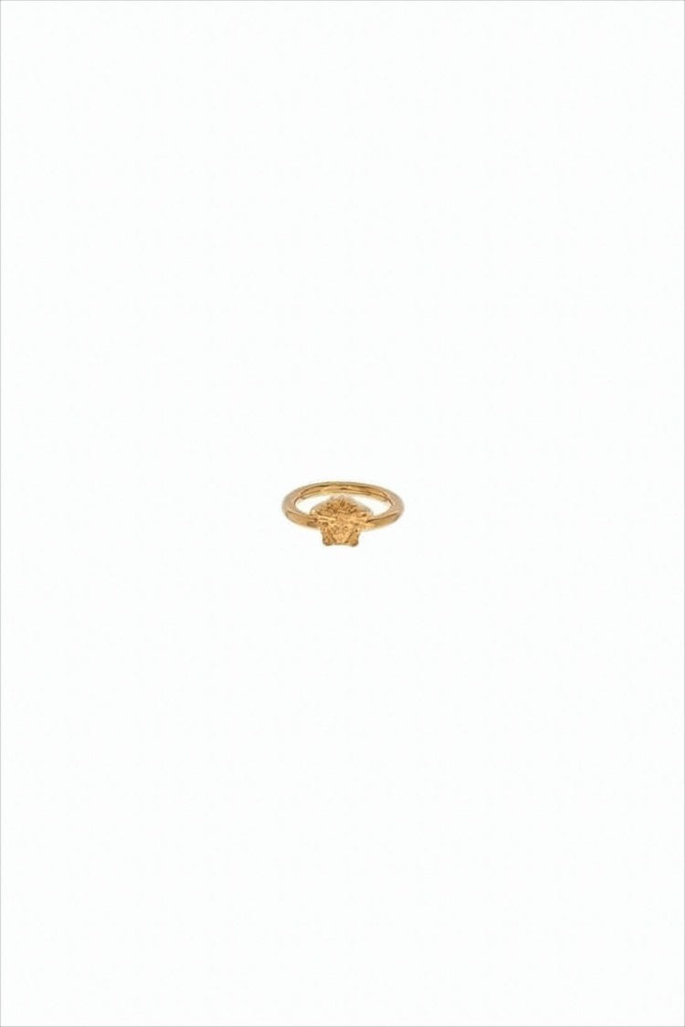 Versace Ring Withemblem And Polished Band