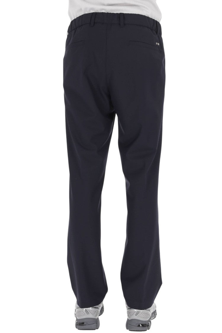 Herno Blue Technical Wool Drawstring Pants