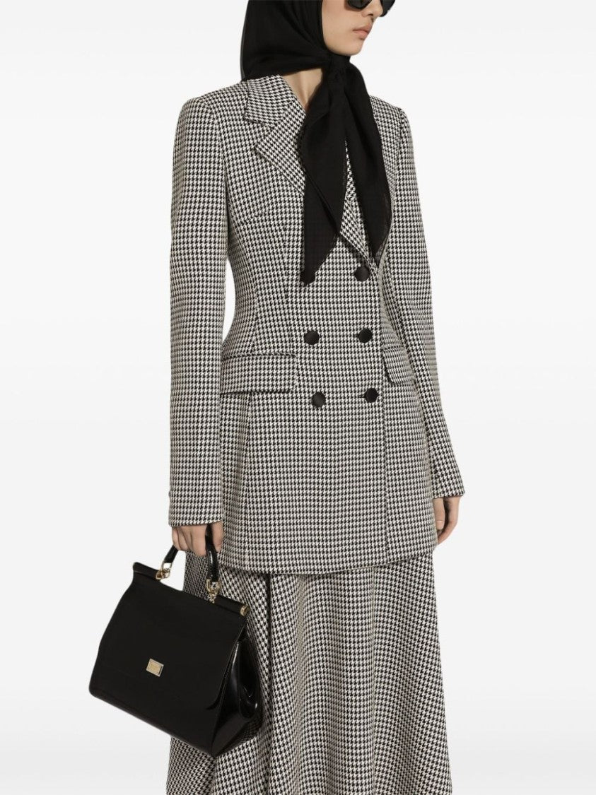 Dolce & Gabbana Tailored Double-Breasted Houndstooth Jacket By Dolce & Gabbana