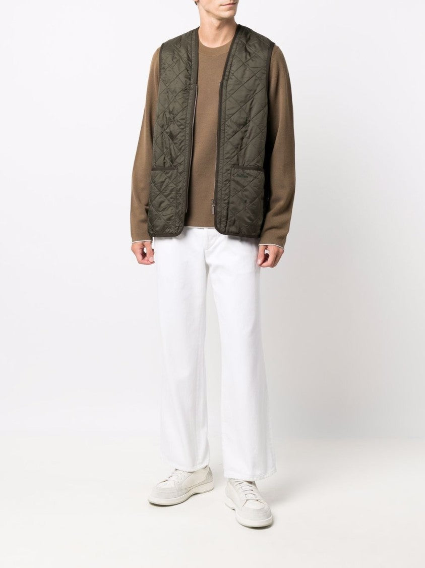 Barbour Diamond Quilted Zippered Pouch-Pocket Vest