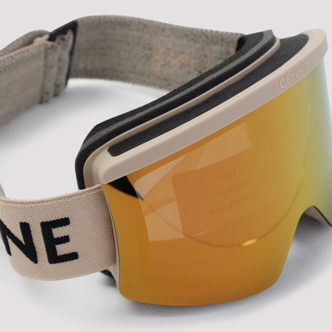 Celine Nude Beige Acetate Ski Mask Sunglasses