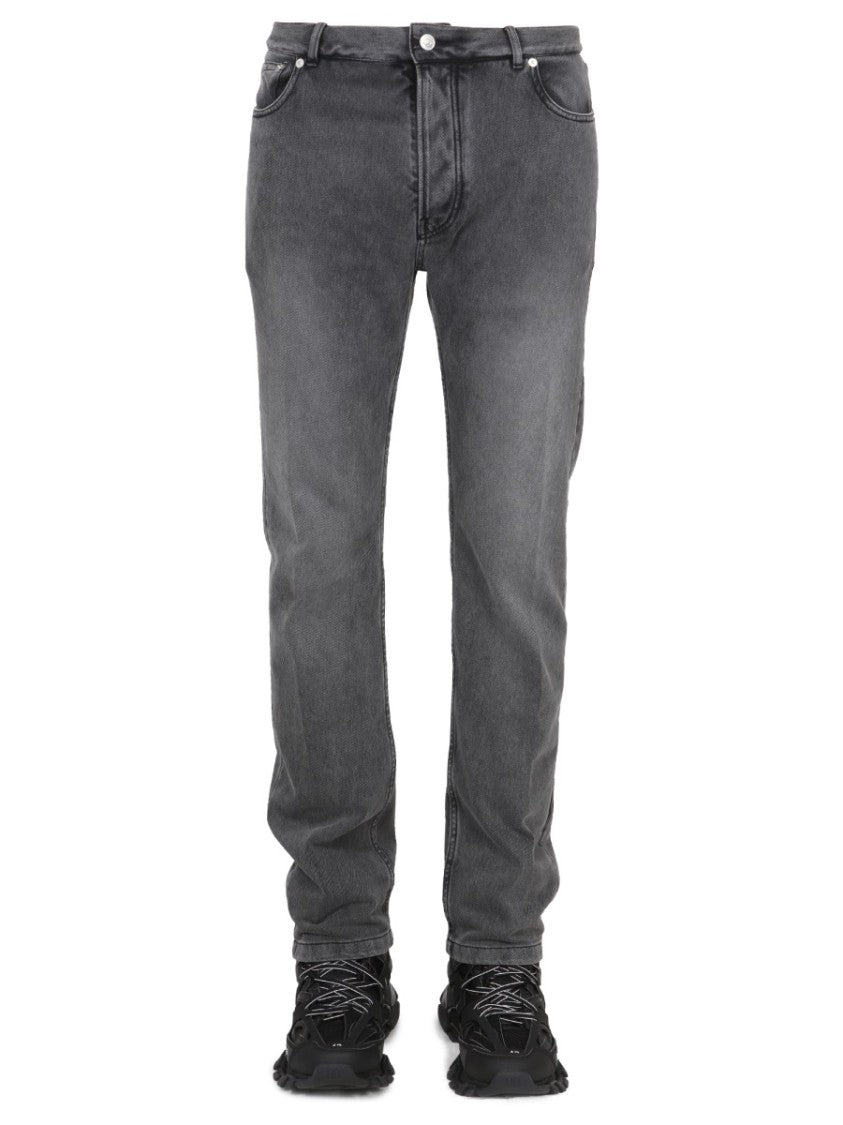 Balenciaga Traditional Fit Jeans With Patch Logo Detail