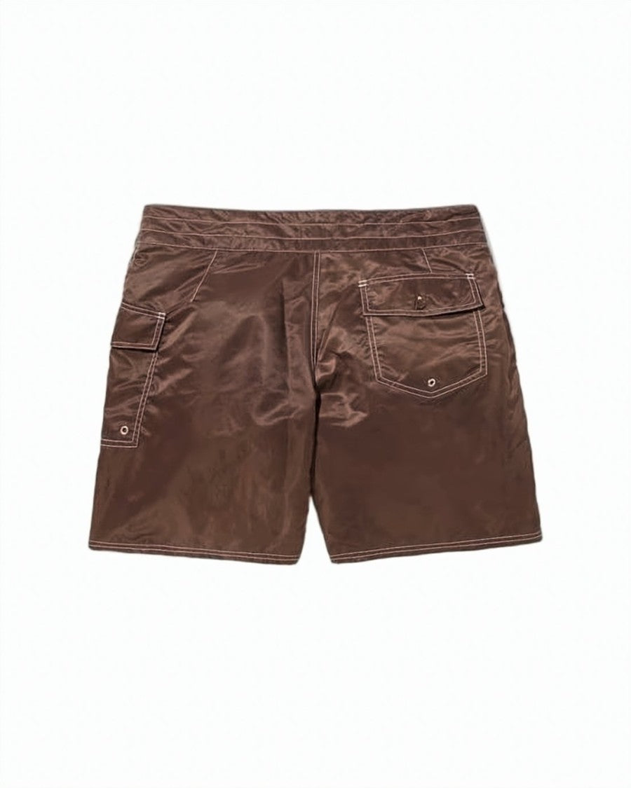 Noah Brown Nylon Shorts With Lace-Up Front