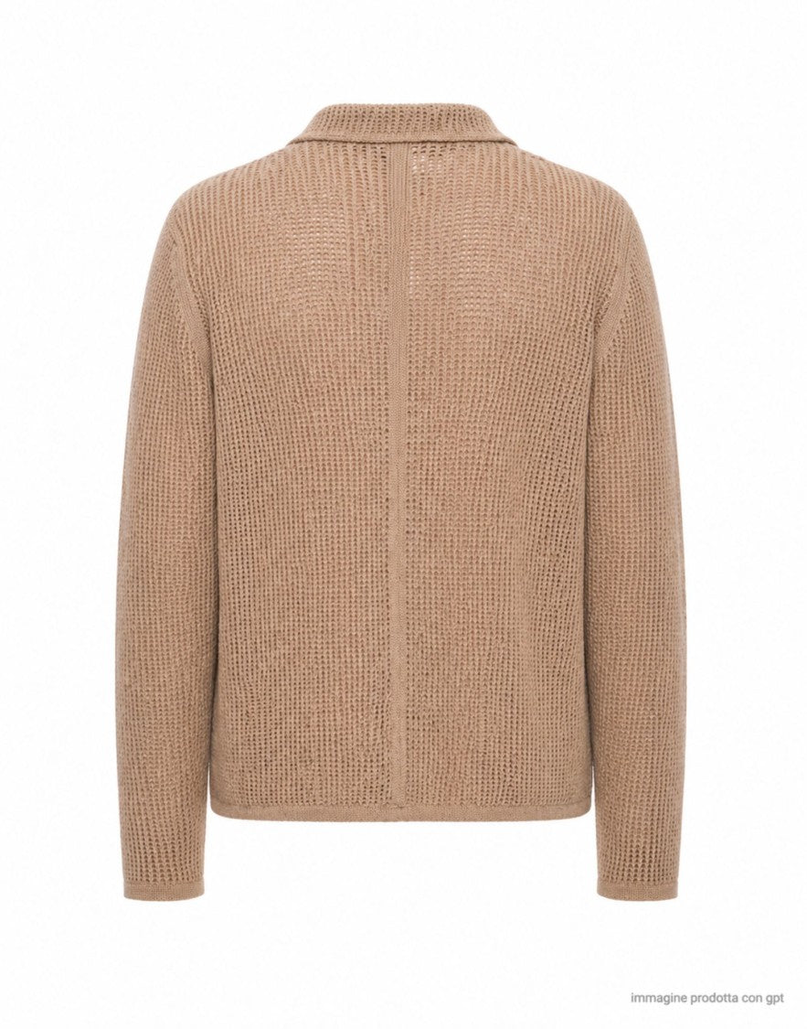 Atomofactory Sand Relaxed Fit Cotton Acetate Mesh Cardigan