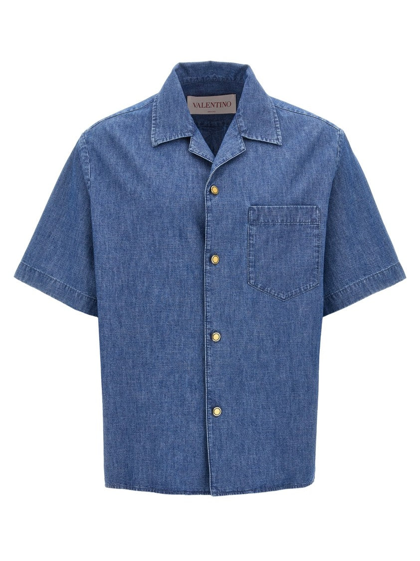 Valentino Garavani Oversized Denim Shirt With Button Closure