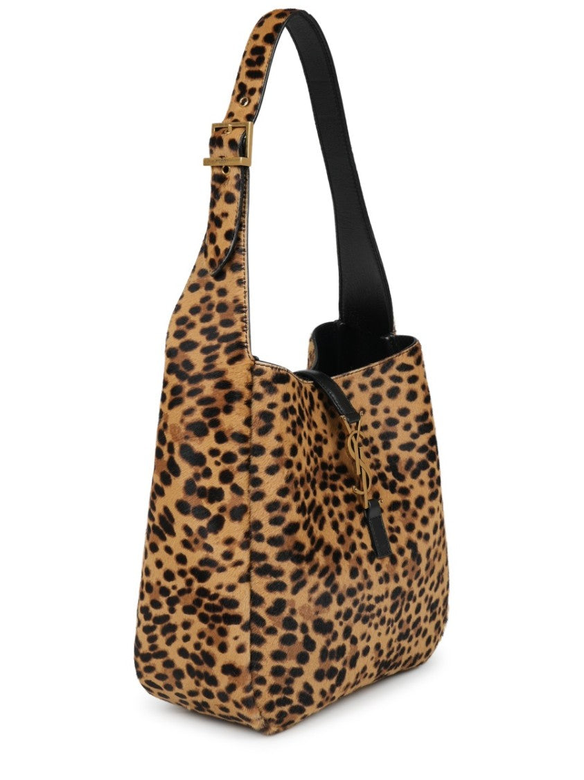 Saint Laurent Le 5 À 7 Leopard Leather Shoulder Bag