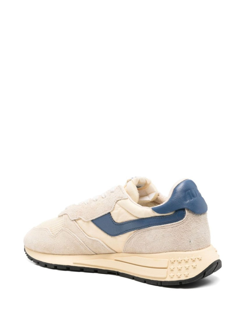 Autry Beige Sneakers With Navy Blue Accents