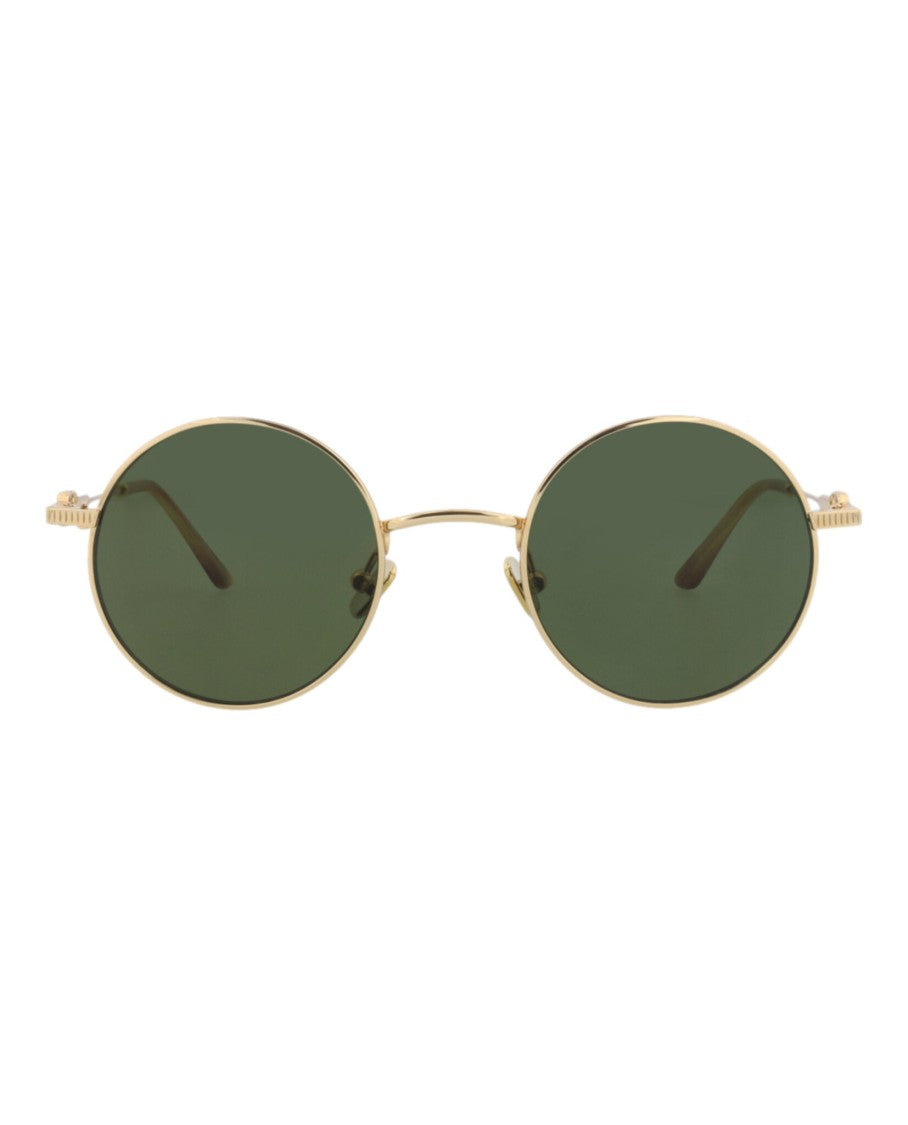 Valentino Round-Frame Metal Sunglasses