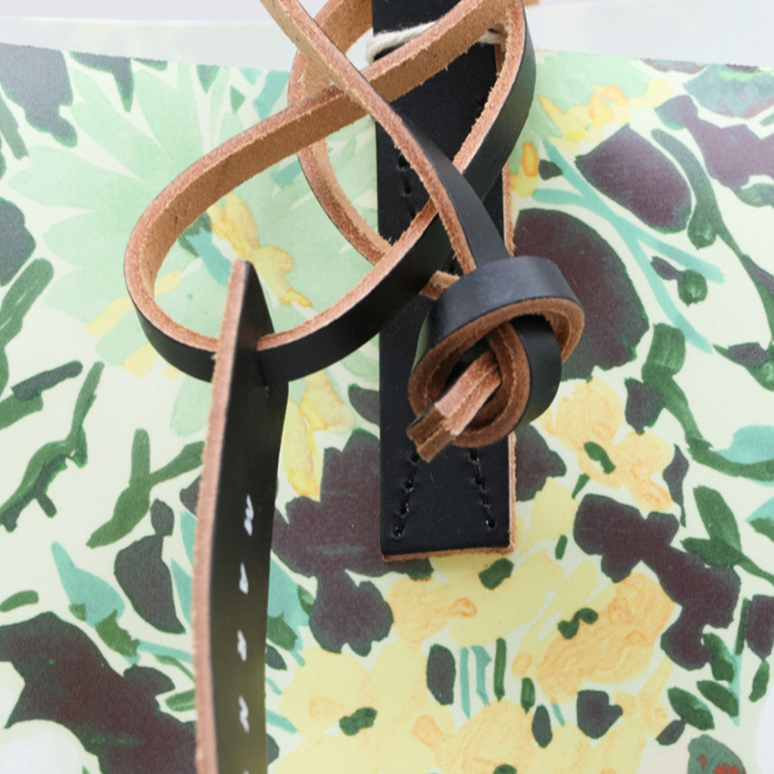Marni Floral Patterned Leather Handle Tote Bag