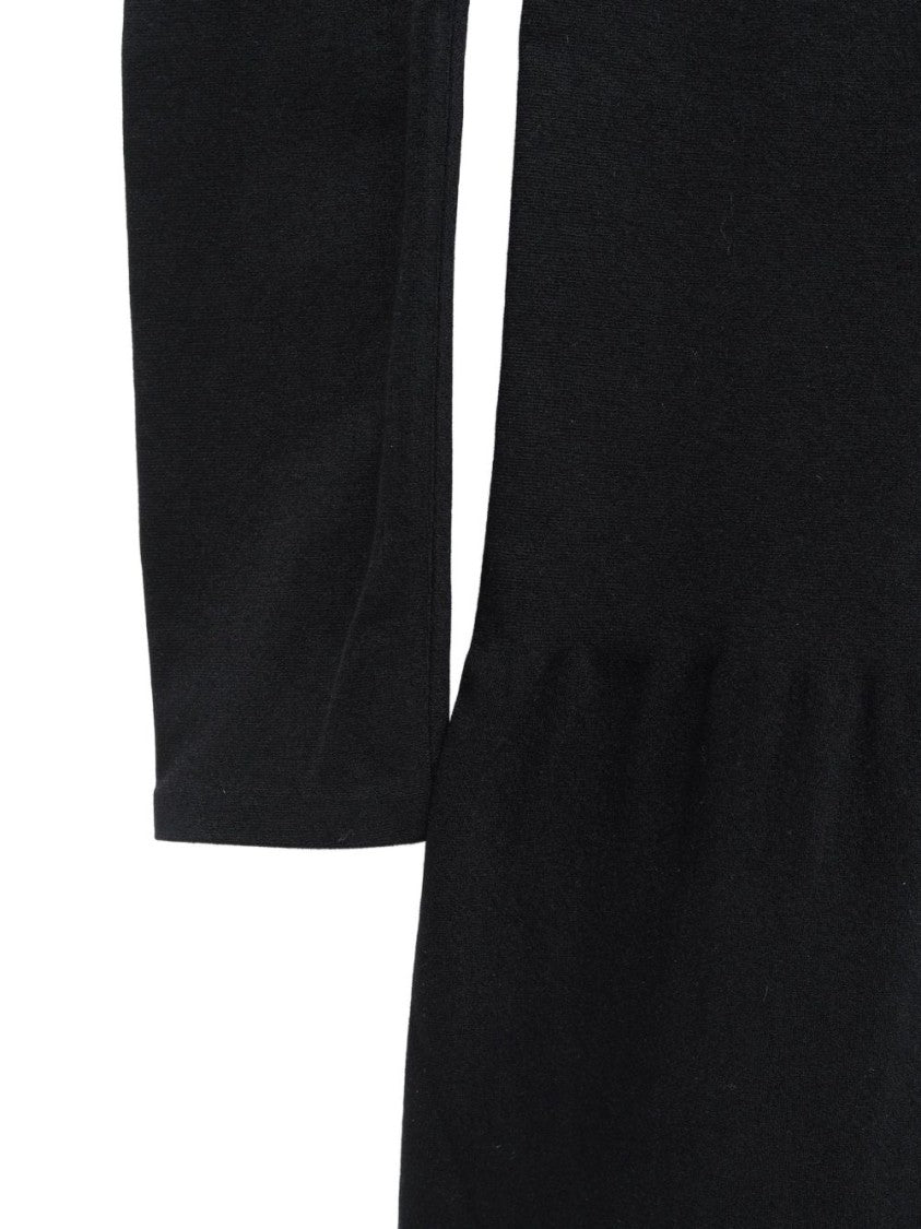Gucci Black Gathered Waist Minimalist Midi Dress