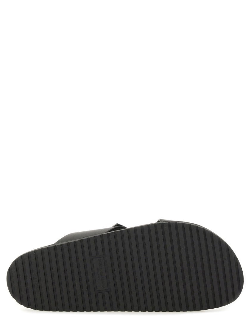 Dolce & Gabbana Calfskin Sandal With Cross-Over Straps