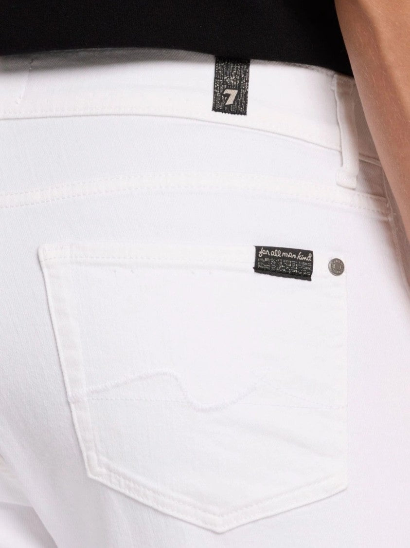 7 For All Mankind White Slimmy Tapered Jeans