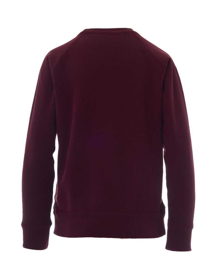 Isabel Marant Étoile Crew Neck Burgundy Sweatshirt With Flocked Logo Detail