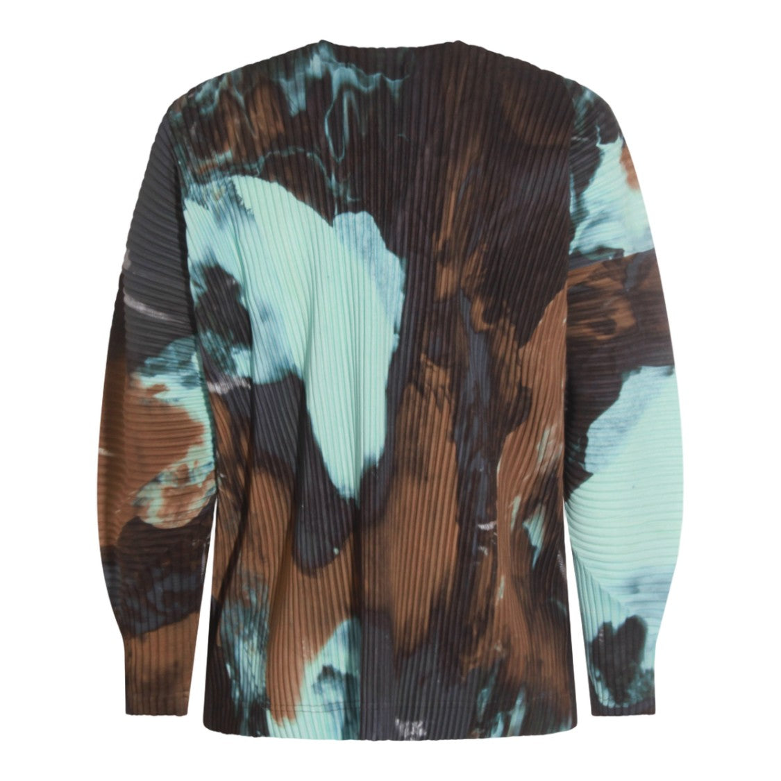 Homme Plissé Issey Miyake Pleated Abstract Pattern Top With Button-Down Front