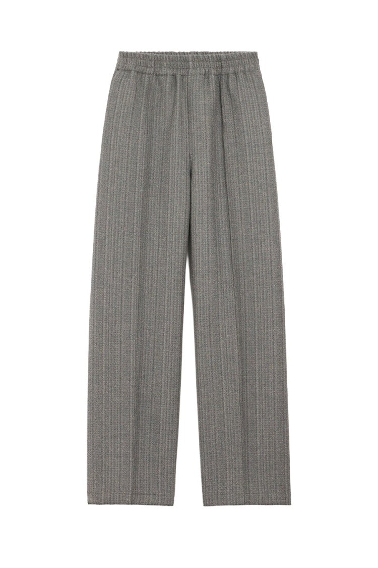 Ami Paris Grey Virgin Wool-Polyamide Blend Elastic-Waist Trousers