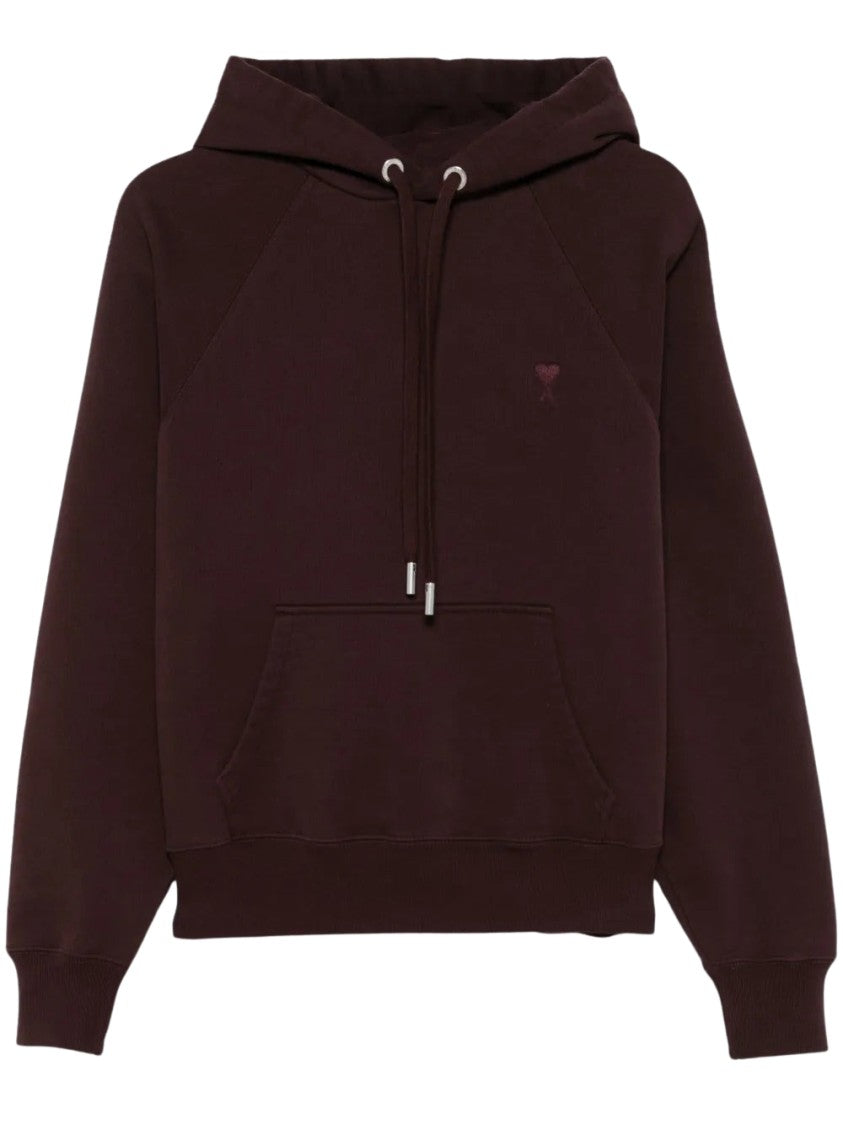 Ami Chocolate Brown Motif Hoodie