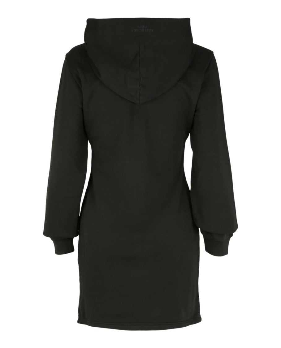 Balenciaga Streamlined Fitted Hoodie Dress With Tonal Logo