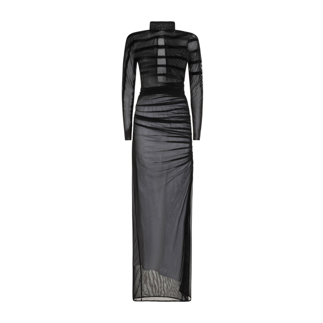 Jean Paul Gaultier Black Turtleneck With Flock "Gaultiere" And "Mariniere" Dress
