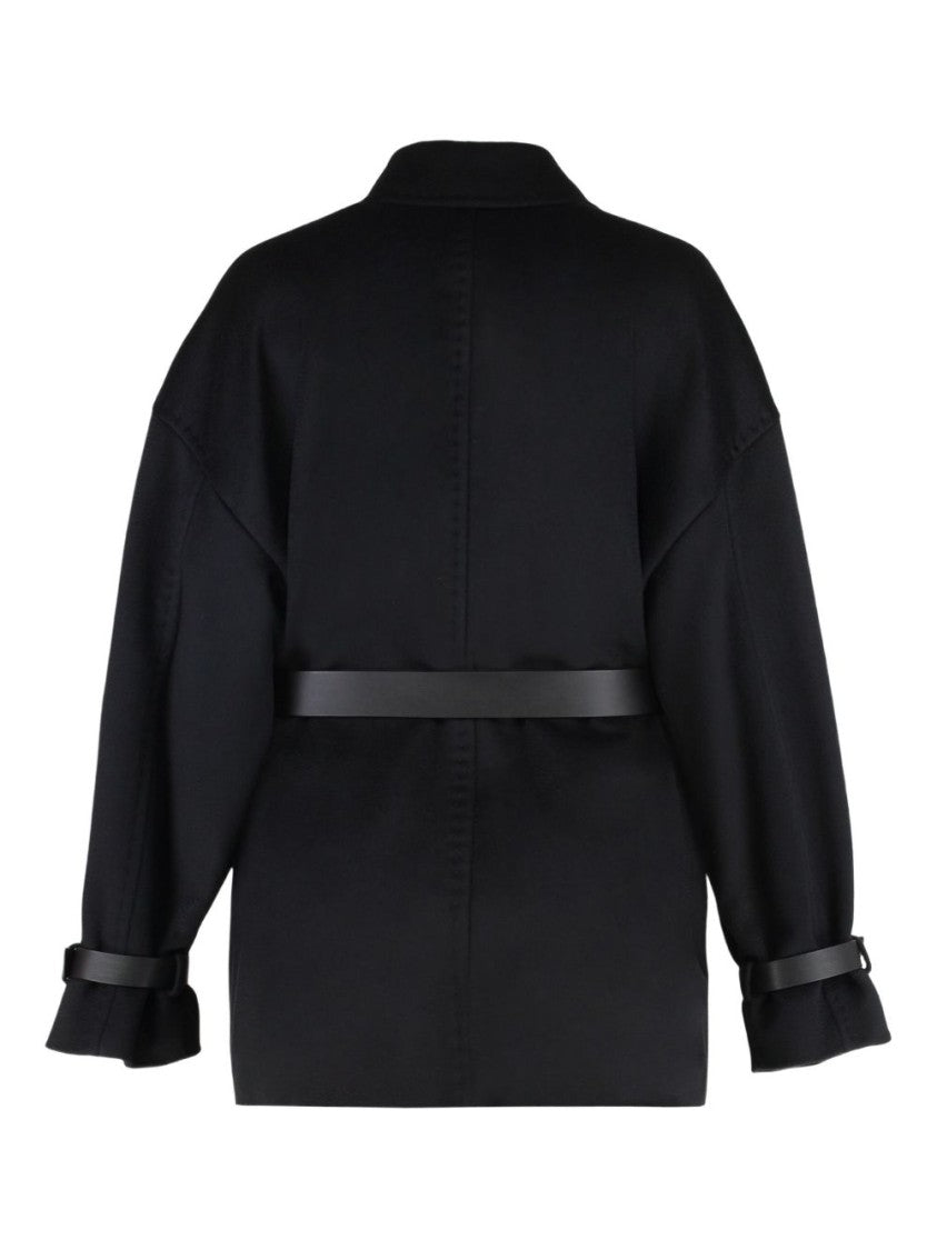 Max Mara Double-Breasted Wool Pea Coat With Belted Waist