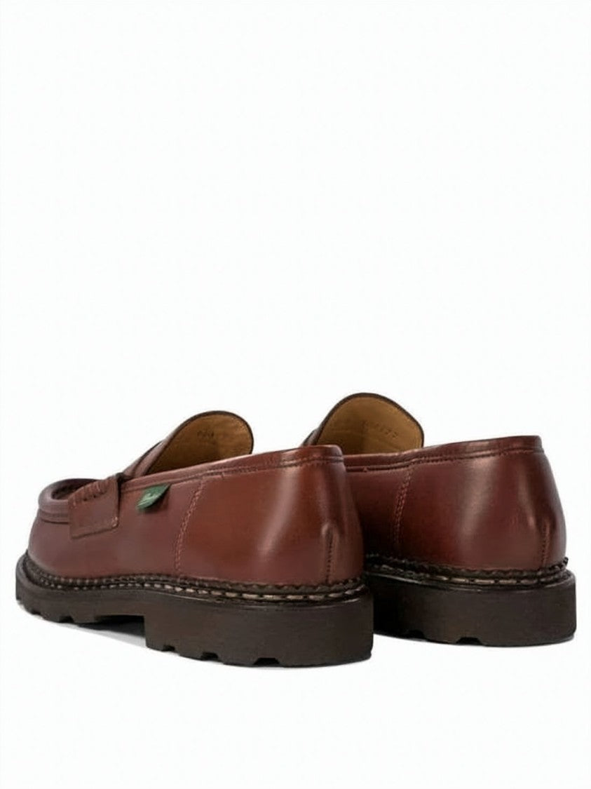 Paraboot Smooth Cowhide Leather Loafers With Classic Penny Strap