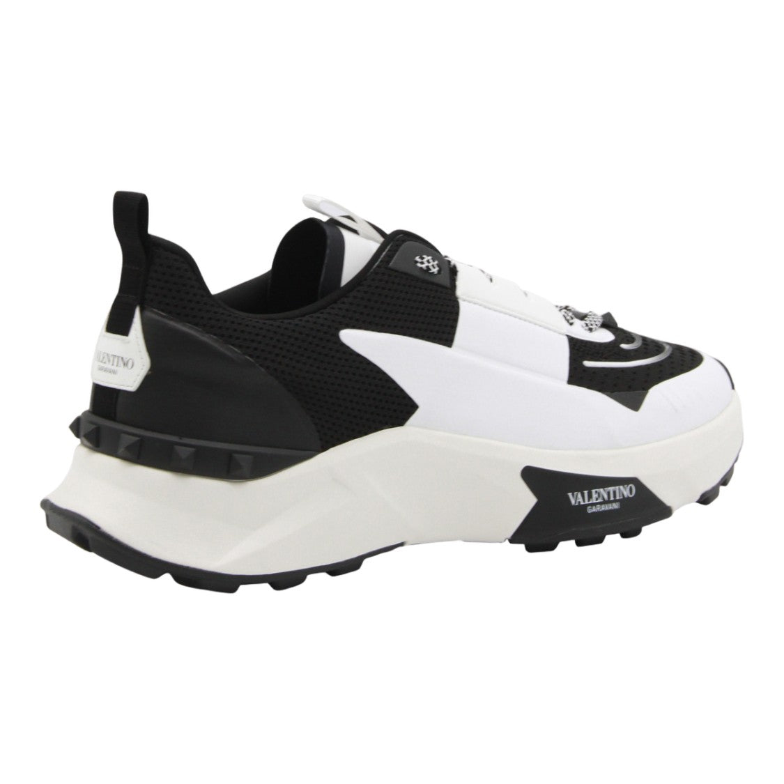 Valentino Garavani Black And White Color Block Sneakers