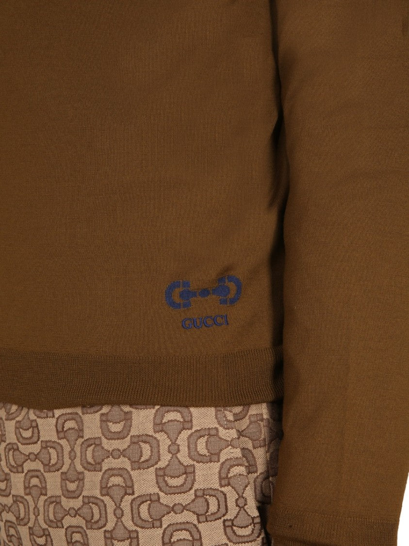 Gucci Smooth Wool Jersey With Distinctive Logo Embroidery