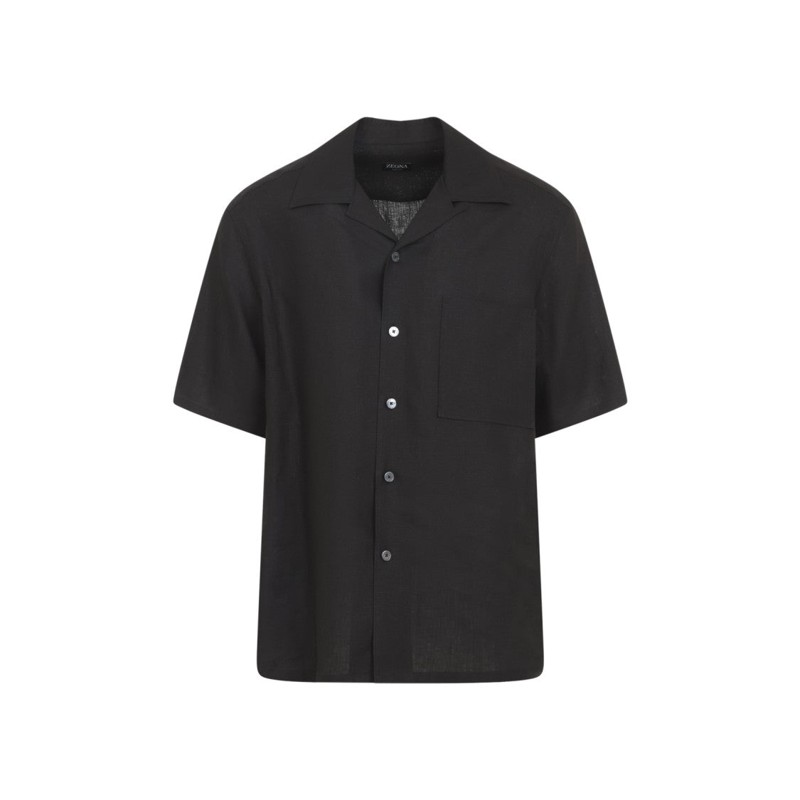 Zegna Short-Sleeved Linen Shirt With Classic Collar