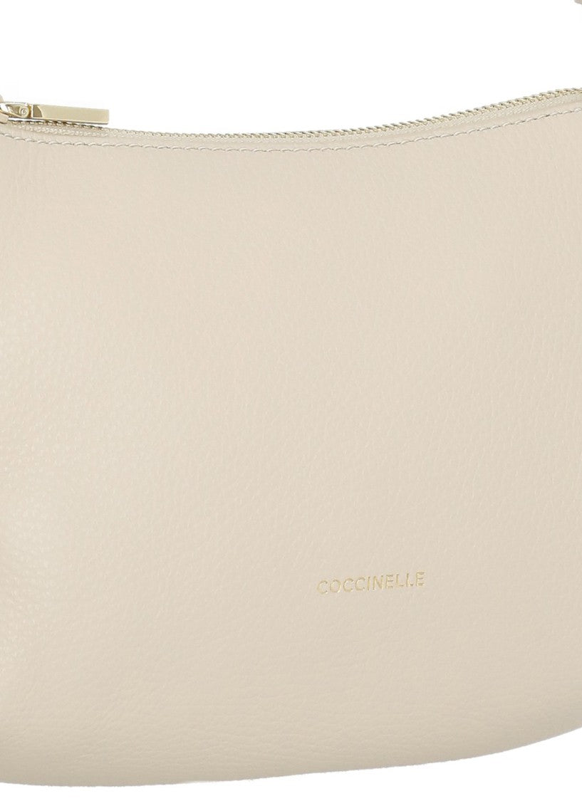 Coccinelle Mini Shoulder Bag In Pebbled Leather With Gold Accents