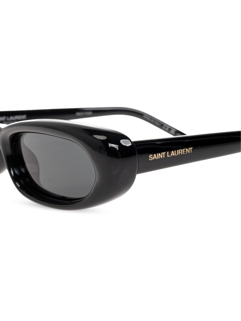Saint Laurent Sl 557 Narrow Oval Glossy Black Sunglasses