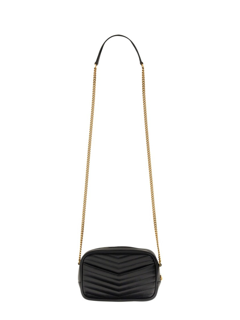 Saint Laurent Compact Chevron Quilted Mini Lou Shoulder Bag