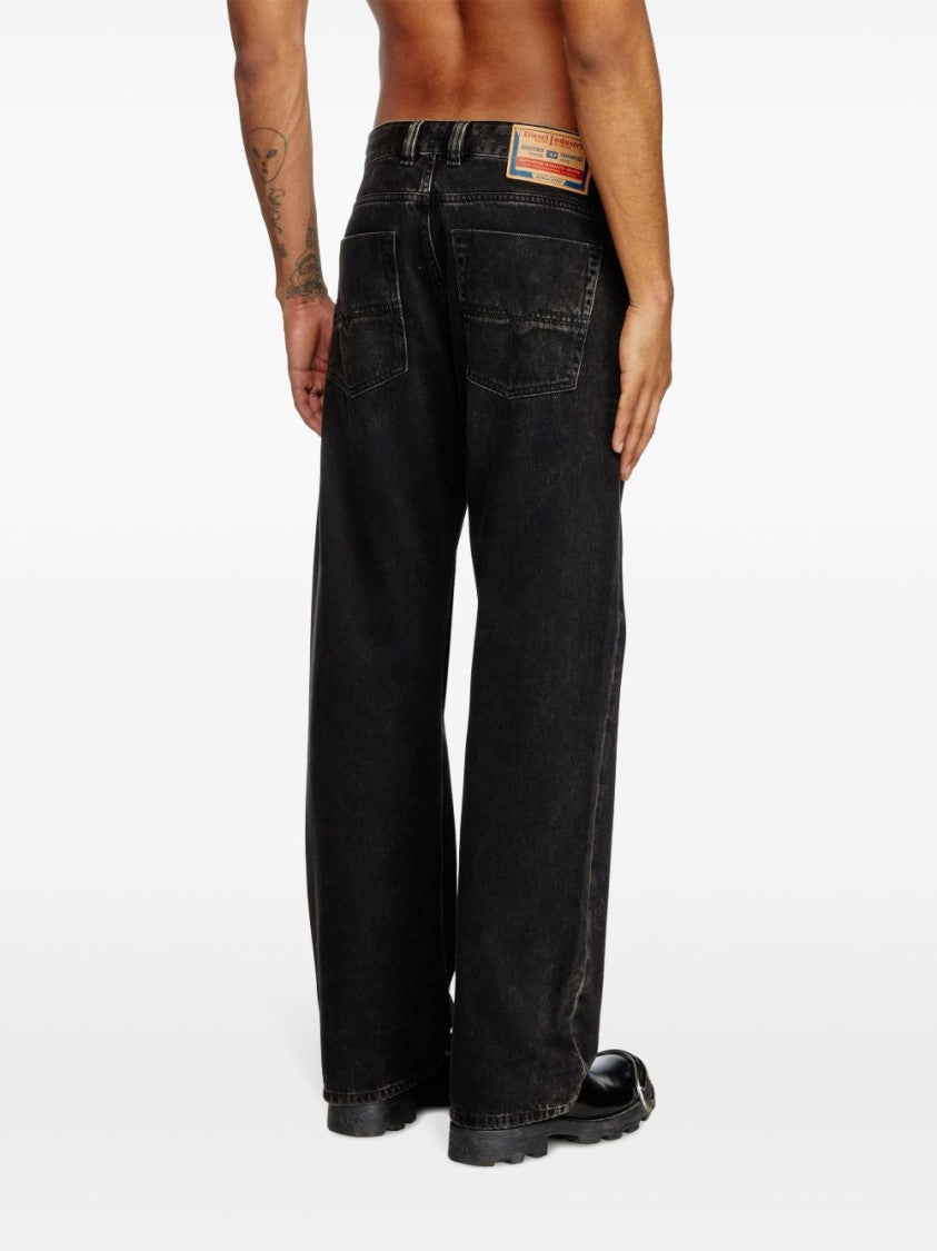 Diesel Relaxed Fit Black Washed Denim Jeans
