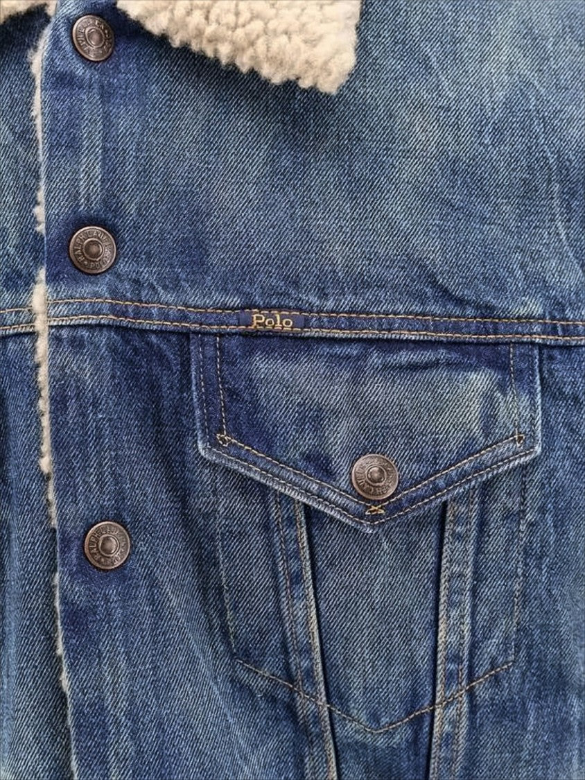 Polo Ralph Lauren Classic Denim Jacket With Cream Sherpa Collar