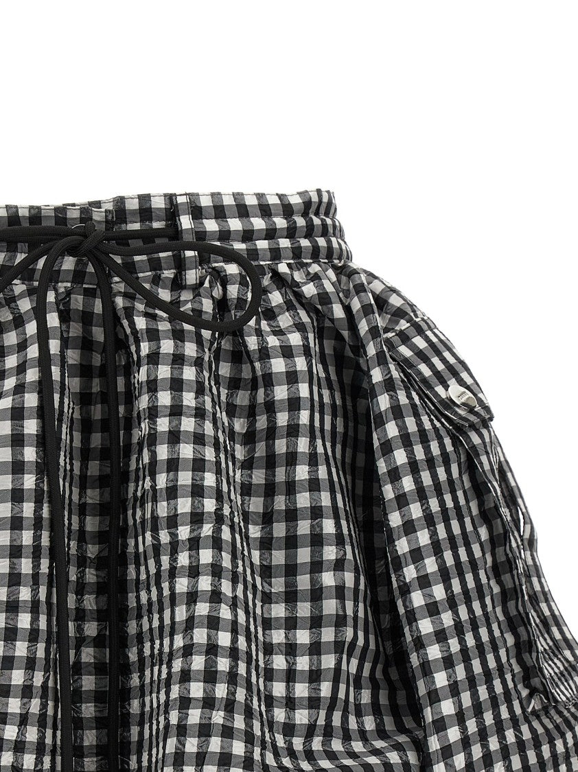 Ganni Crinkled Check Mini Bubble' Skirt