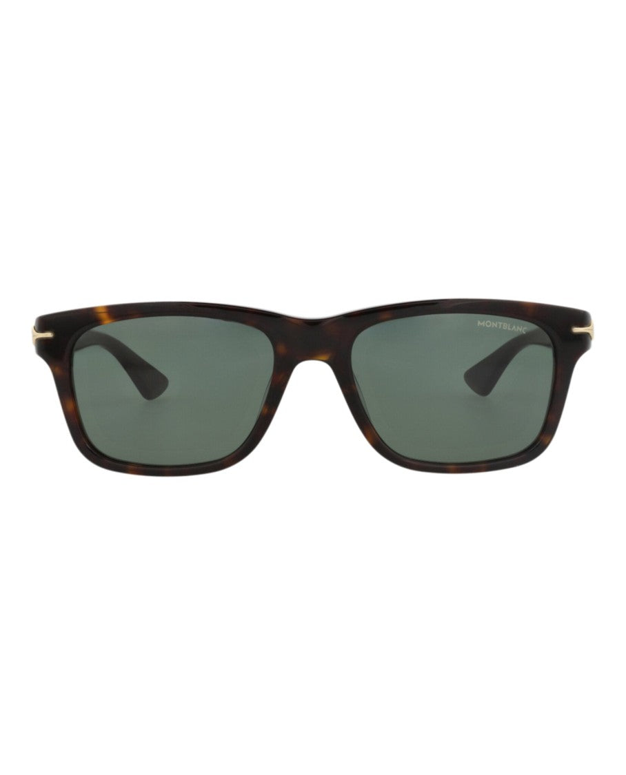 Montblanc Square-Frame Tortoiseshell Sunglasses In Recycled Acetate