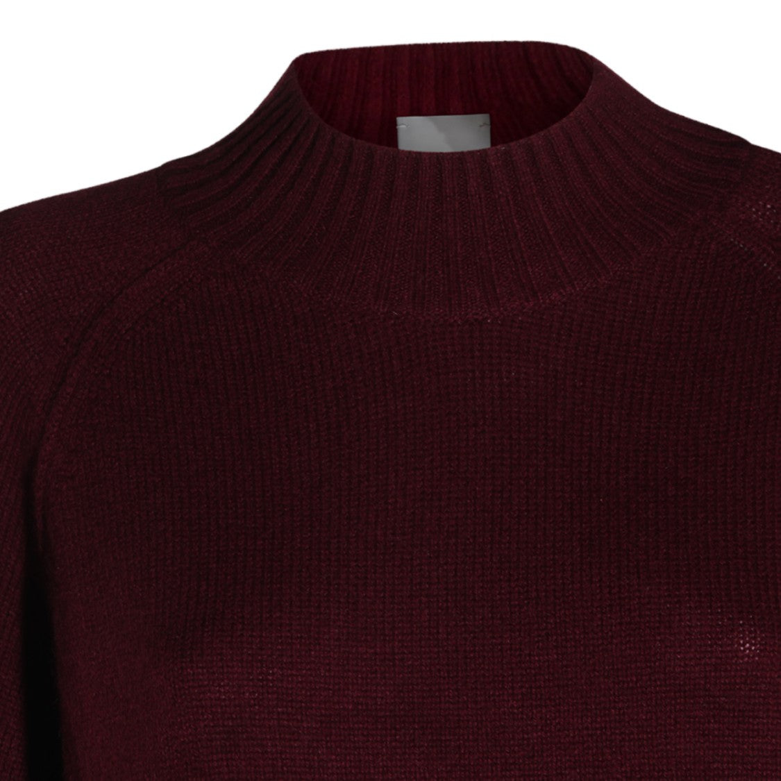 Allude Burgundy Fine-Knit High-Neck Sweater