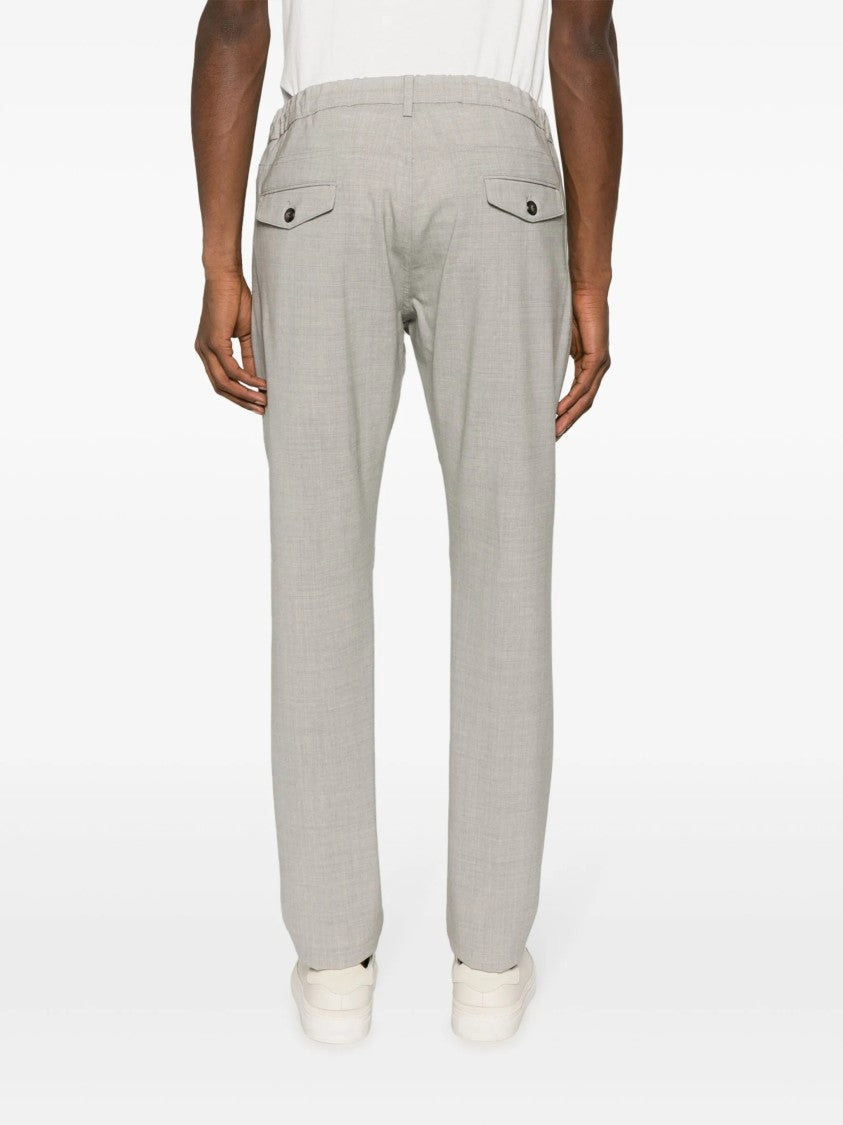 Eleventy Tailored Fit Neutral Textured Pattern Trousers